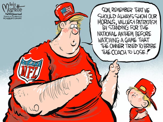 Marlette cartoon: NFL values