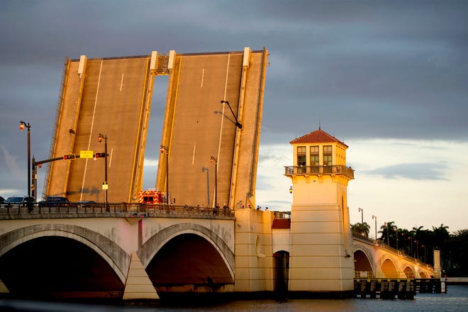 The Royal Park Bridge was closed to all traffic Sunday afternoon as West Palm Beach police and fire rescue respond after cyclist fell and died, after striking a lower portion of the bridge structure February 6, 2022.