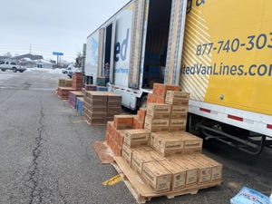 Just a few of the over 40,000 packages of Girl Scout cookies that were delivered in West Lafayette on Monday, Feb. 7, 2022.