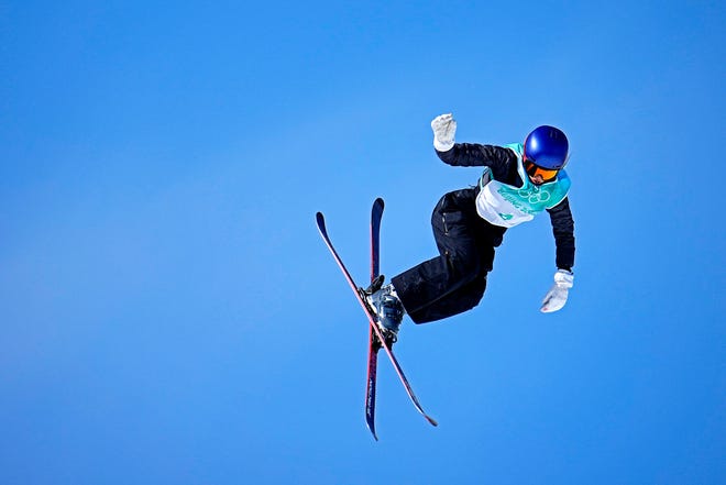 Eileen Gu competes in the Women’s Freestyle skiing Big Air Qualifying during the Beijing 2022 Olympic Winter Games at Big Air Shougang, Feb 7, 2022.