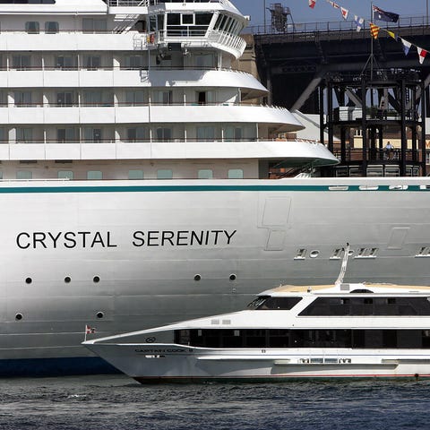 The cruise liner Crystal Serenity is seen in Sydne