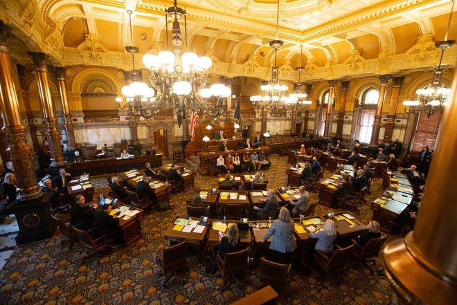 The Kansas Senate wait to take a vote on a set of Republican-authored Congressional maps in February. The state has spent over $250,000 to defend the maps in court to date.