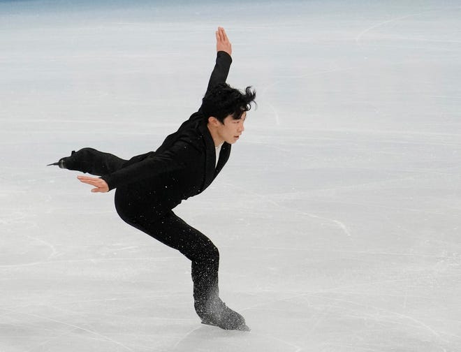 Nathan Chen performs during the men's short program.