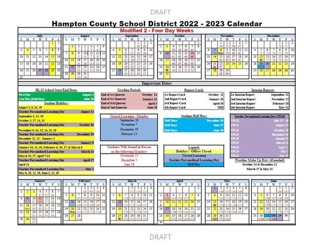 U Of Sc Academic Calendar 2022 23 Hampton Co. Parents Can Offer Input On School Calendar Options For 2022-23