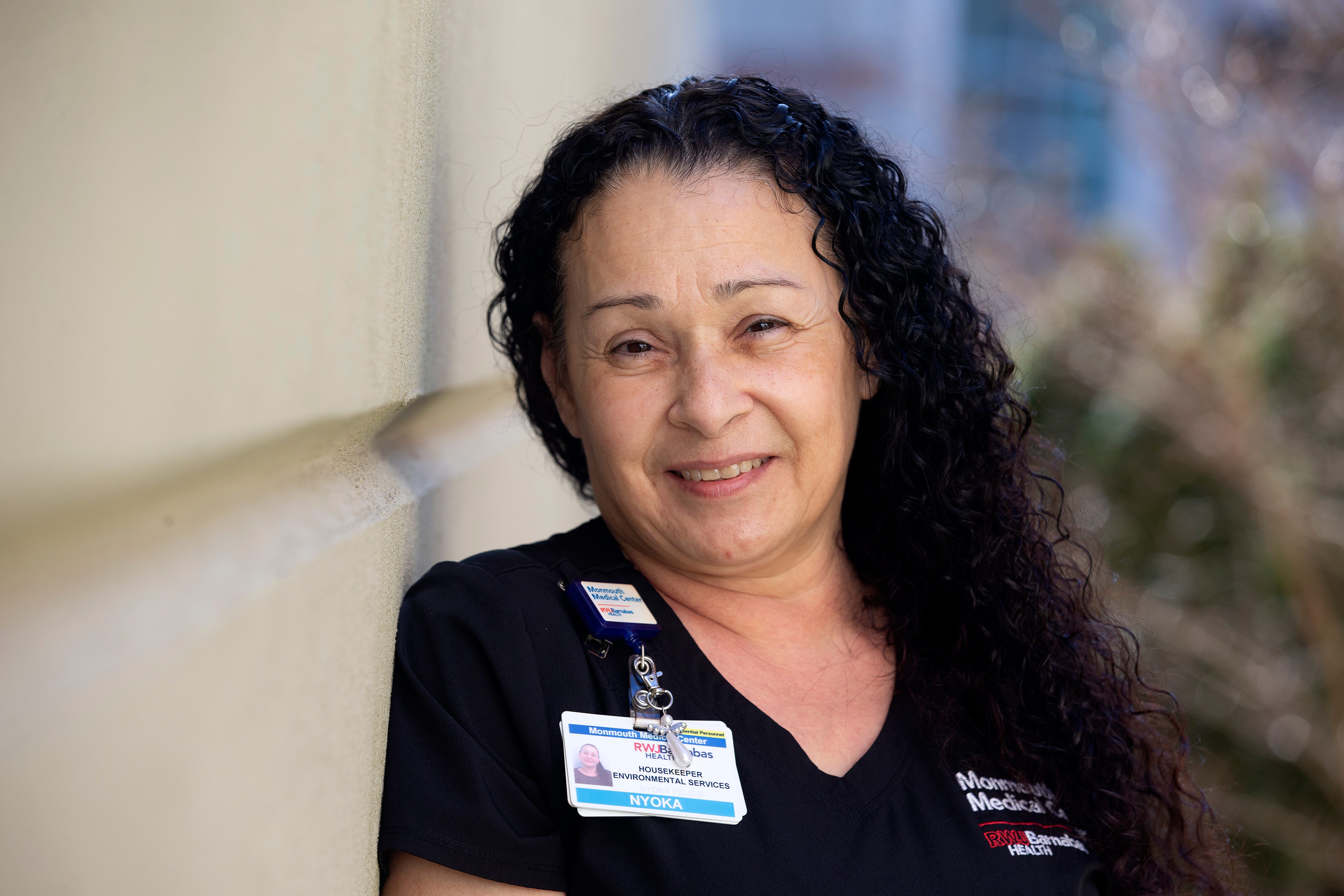 Nyoka Felicie, housekeeper, talks about working through the COVID-19 pandemic and the impact it has had on her life at Monmouth Medical Center in Long Branch, NJ Tuesday, February 8, 2022.