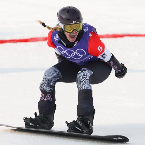 Lindsey Jacobellis of Team USA celebrates after wi