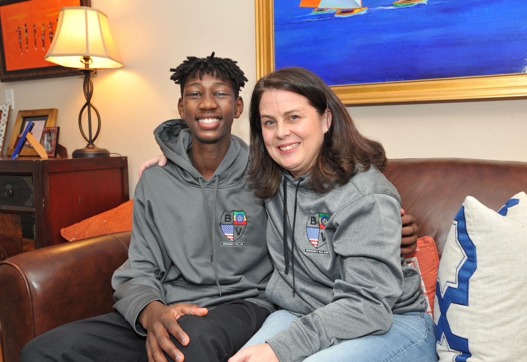 Ben Bonner and his adoptive mother, Charlene Bonner, of Kingston, started the nonprofit Bendeshe's Village to raise money for his Ethiopian village home, Wednesday, Feb. 9, 2022.
