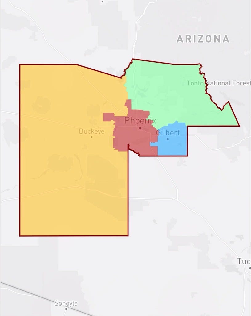 Legislative proposal would split Maricopa County into four counties