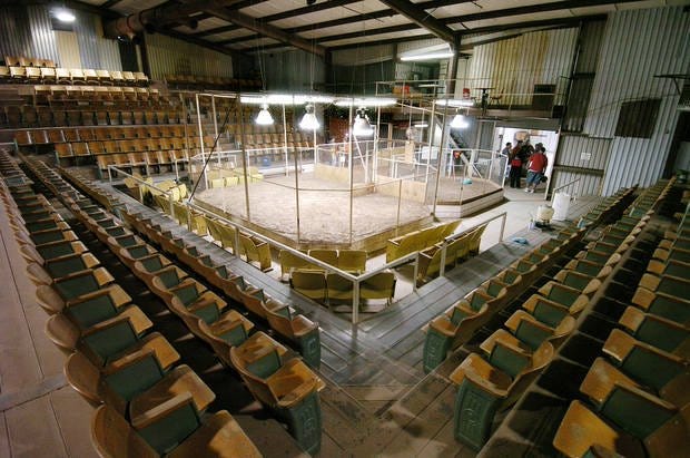 A cockfighting arena in Cotton County in 2004.
