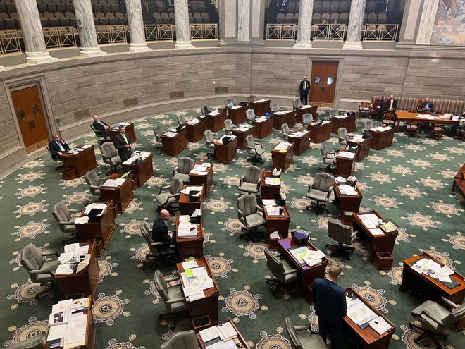 Senators debate in the Missouri State Senate.