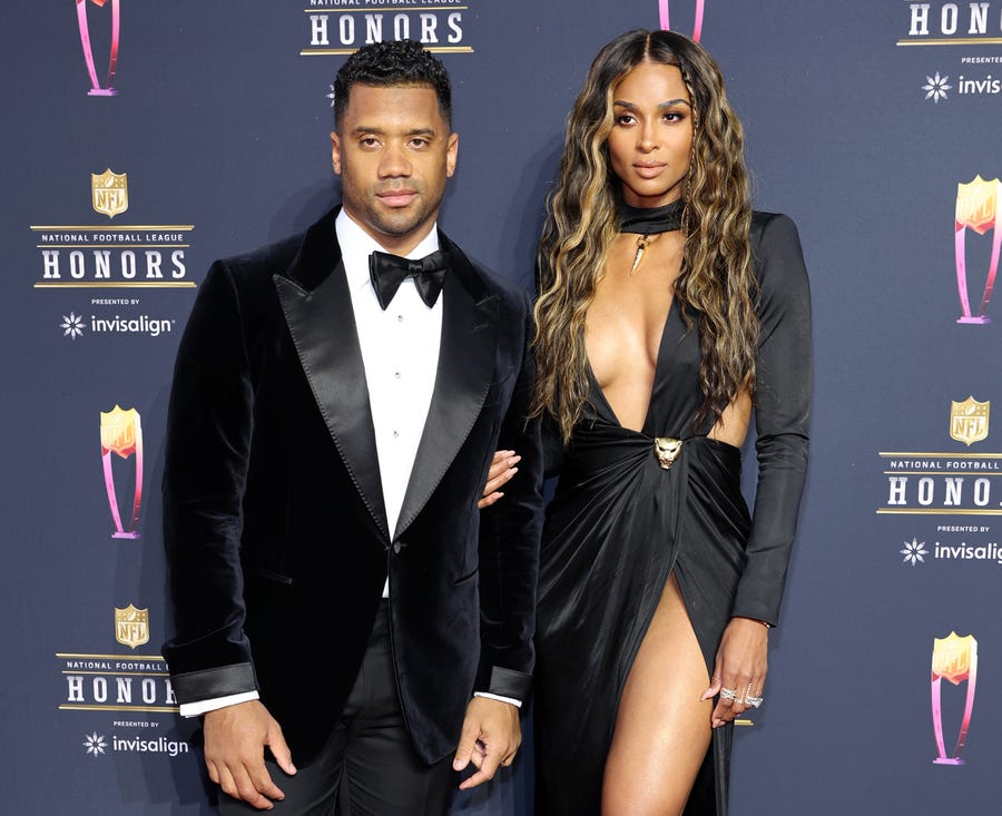 Russell Wilson and Ciara attend the 11th Annual NFL Honors at YouTube Theater on February 10, 2022 in Inglewood, California.
