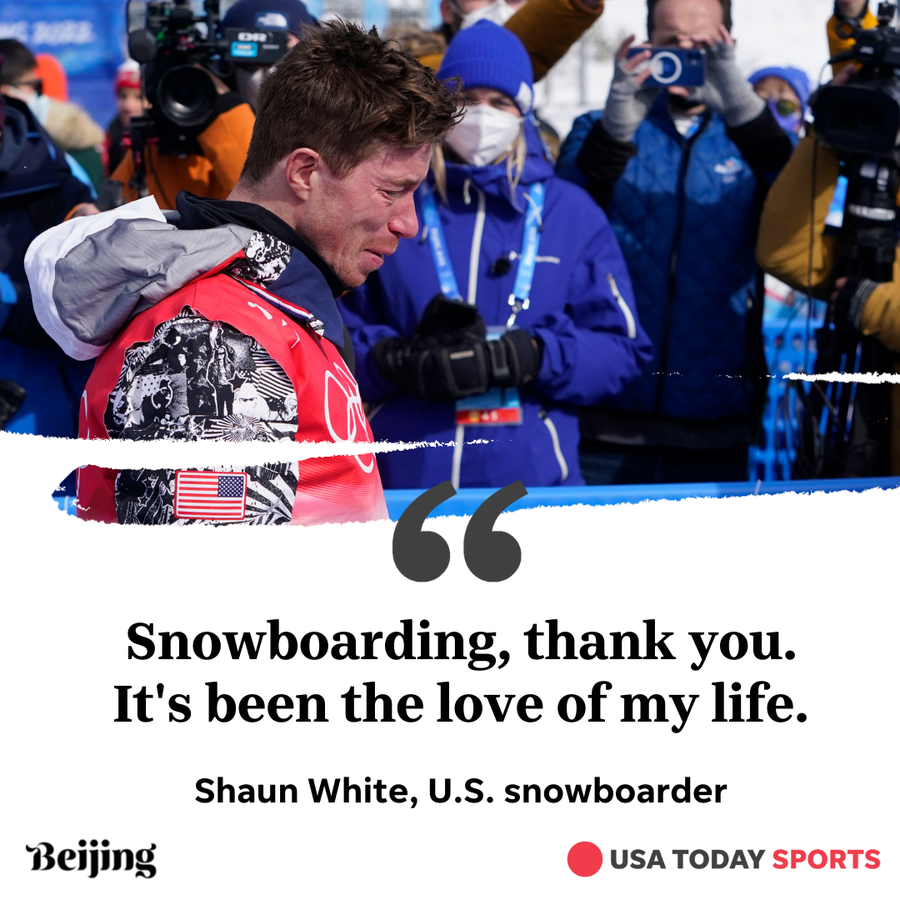 The emotion showed for Shaun White upon the completion of the last snowboarding competition of his legendary career.