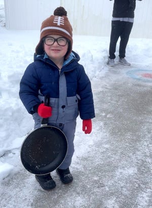 Hudson Hamilton and his curling frying pan.