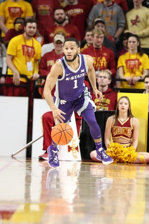 Senior guard Markquis Nowell (1) and the Kansas State Wildcats will play host to Florida in an SEC/Big 12 Challenge game on Jan. 28 at Bramlage Coliseum.