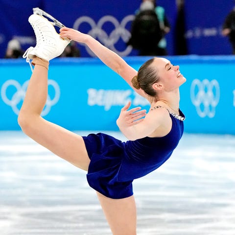 Mariah Bell (USA) in the women's figure skating sh