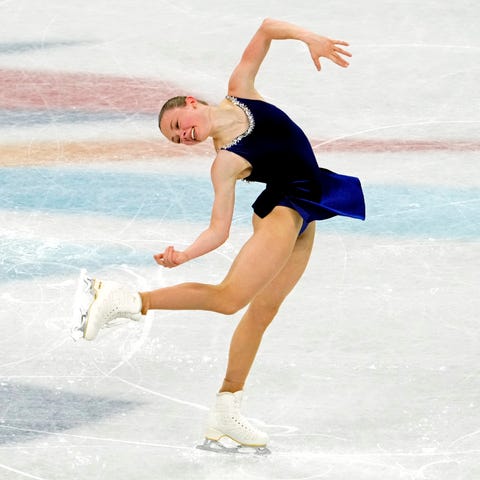 Mariah Bell (USA) in the women's figure skating sh