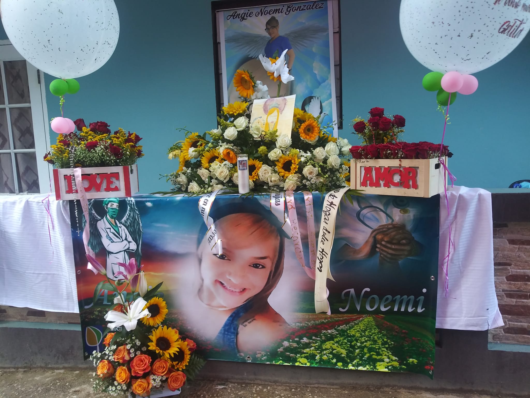 An altar to Angie Noemí González Santos in Puerto Rico after her death. González Santos was killed by her partner and the father of her children.