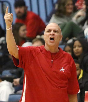 Alliance coach Larry Kukura during their game against Canfield during action at Alliance High School Tuesday, February 15, 2022.