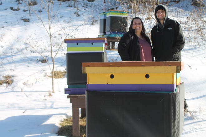 Jennifer Forster began beekeeping after her son approached her about it on Mother's Day several years ago.  The two now maintain six hives.