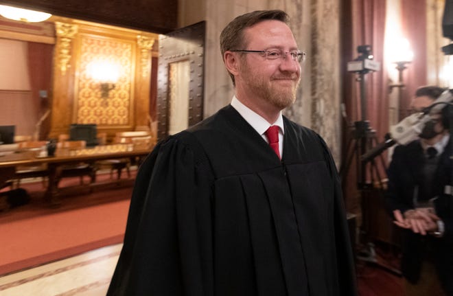 Justice Brian Hagedorn was the only justice to be in both majorities on the issue over Wisconsin's redistricting maps. Hagedorn sided with the conservatives in the November decision and liberals in Thursday's decision.