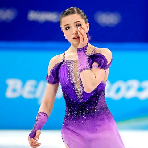 Kamila Valieva appeared emotional after she skated