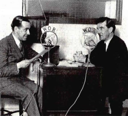 John B. Gambling and Alfred McCann, two stars of Radio RAD, aired in 1930 on his show, "An hour of clean food."