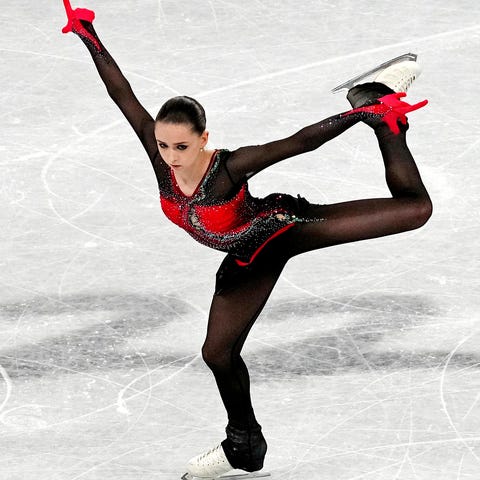 Kamila Valieva (ROC) in the women's figure skating
