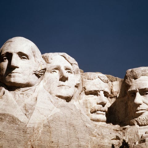 The statues of George Washington, Thomas Jefferson
