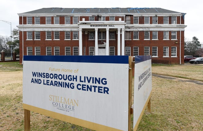The historic Winsborough Hall on the Stillman College campus is seen Thursday, Feb. 17, 2022. After renovations are completed the building will house the Winsborough Living and Learning center.