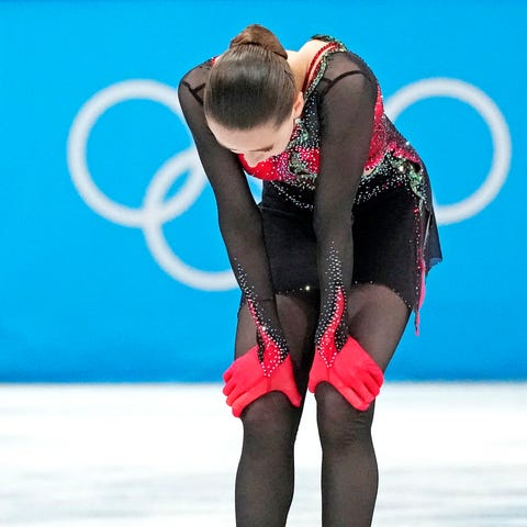 Kamila Valieva of Russia in the women's figure ska