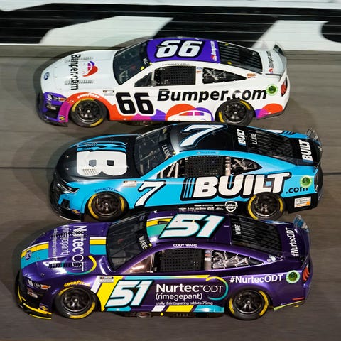 NASCAR Cup drivers Timmy Hill (66), Corey LaJoie (