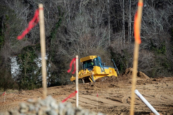 A subdivision under construction near Johnston Boulevard in West Asheville. Buncombe County announced March 14 that residential site plan submittals are moving to digital submissions.