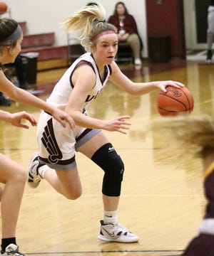 Waterloo senior Rose Couts, pictured against South Range last season, had eight of her 13 points in Monday's fourth quarter.