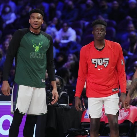 From left, Giannis, Alex and Thanasis Antetokounmp