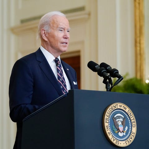 President Joe Biden speaks about Ukraine in the Ea