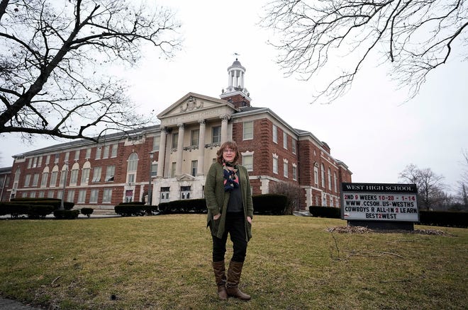 Hilltop resident Betty Jaynes worries about what the future holds for West High School if it is closed by Columbus City Schools as part of its facilities master plan. The Hilltop was one of five neighborhoods identified by Columbus Landmarks in a three-year plan to address disinvestment and preserve historic buildings in Columbus.