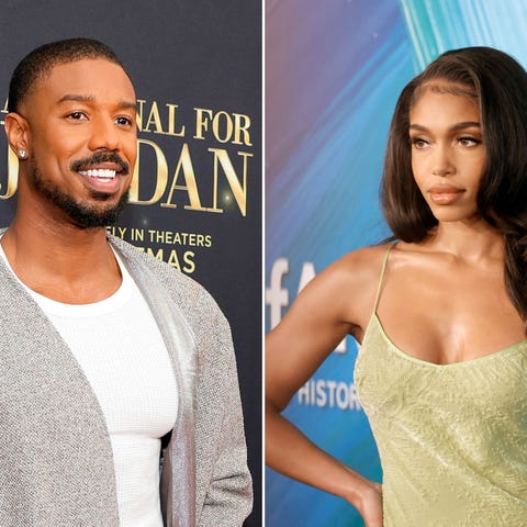 Michael B. Jordan, left, and Lori Harvey, right ar