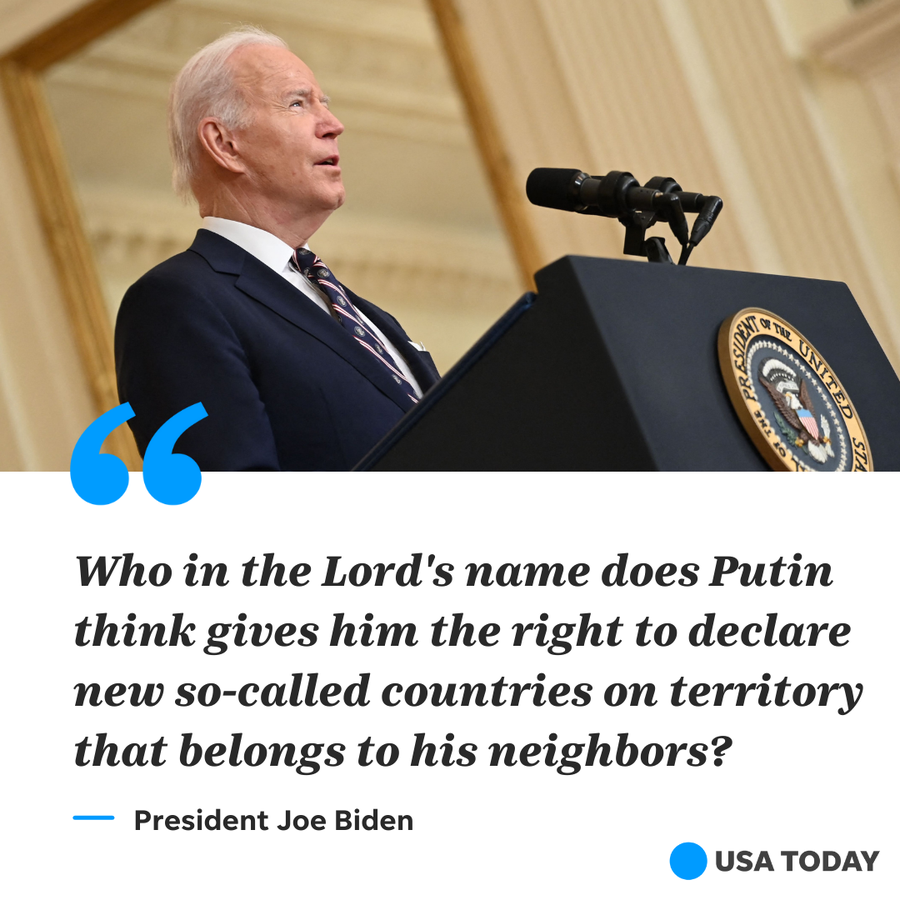 President Joe Biden said Russia's actions in Ukraine will trigger massive sanctions.