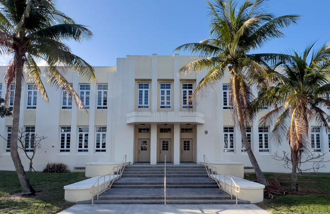 Historic Building 9, built in 1941, houses the Visual Arts and Digital Media departments at Dreyfoos School of the Arts in West Palm Beach.
