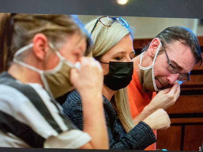 James, Jennifer Crumbley break down in tears during a court hearing on Feb. 24, 2022.