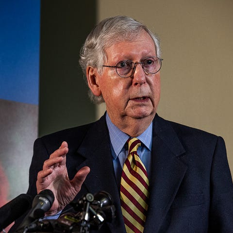 U.S. Senate Minority Leader Mitch McConnell speaks