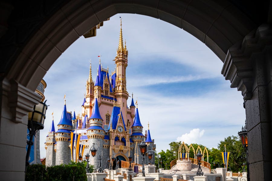 Magic Kingdom's Cinderella Castle got a royal makeover ahead of Walt Disney World's 50th anniversary celebrations.