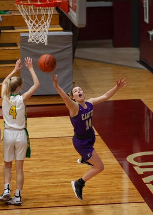 Lady Giant Jenna Goforth is pictured during Thursday night’s sectional championship game where Canton made their first appearance in this history of the program.
The girls fought tremendously hard, but lost a close one, 39-36.
