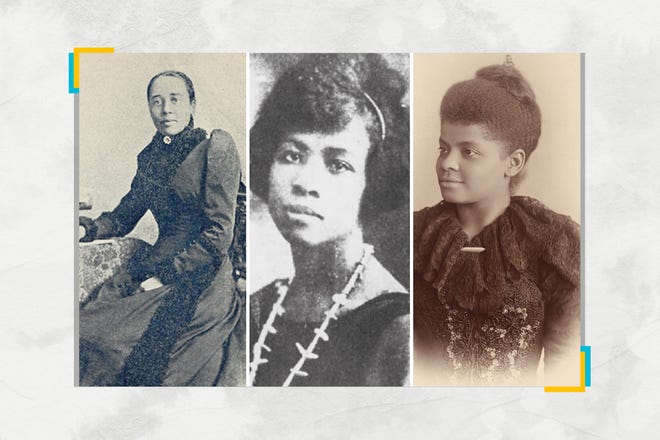 From left, Anna Julia Cooper, Amy Jacques Garvey and Ida B. Wells. Images via Wikipedia and nps.gov
