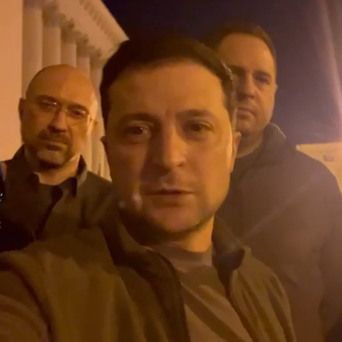 Ukrainian President releases a video from Kyiv