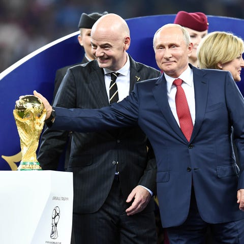 Russian president Vladimir Putin and FIFA presiden