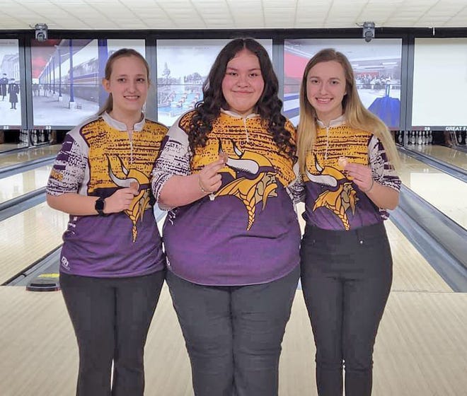 The Bronson trio (from left) of Haddasah Bloom, Idalia Hernandez and Megan McConn all qualified for the MHSAA State Finals. Bloom secured Regional Championship honors