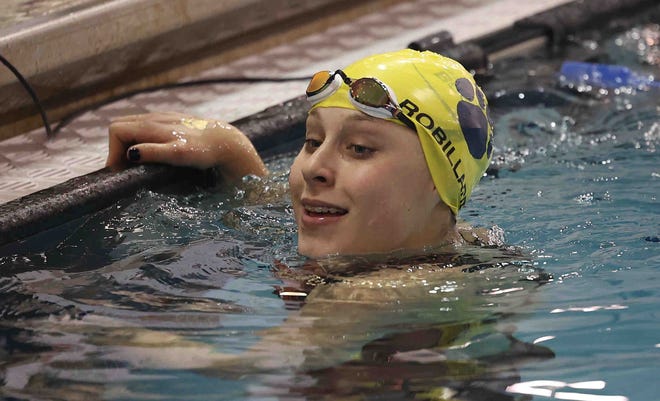 St. Ursula's Addie Robillard won a Division I state championship in the 100 breaststroke last season as a freshman.
