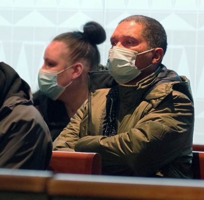 Leonte Monteiro, father of murder victim Fabio Andrade Monteiro, sits at the trial of Jeremy Dipina, 15, on Monday, February 28, 2022 in Brockton County Courthouse.