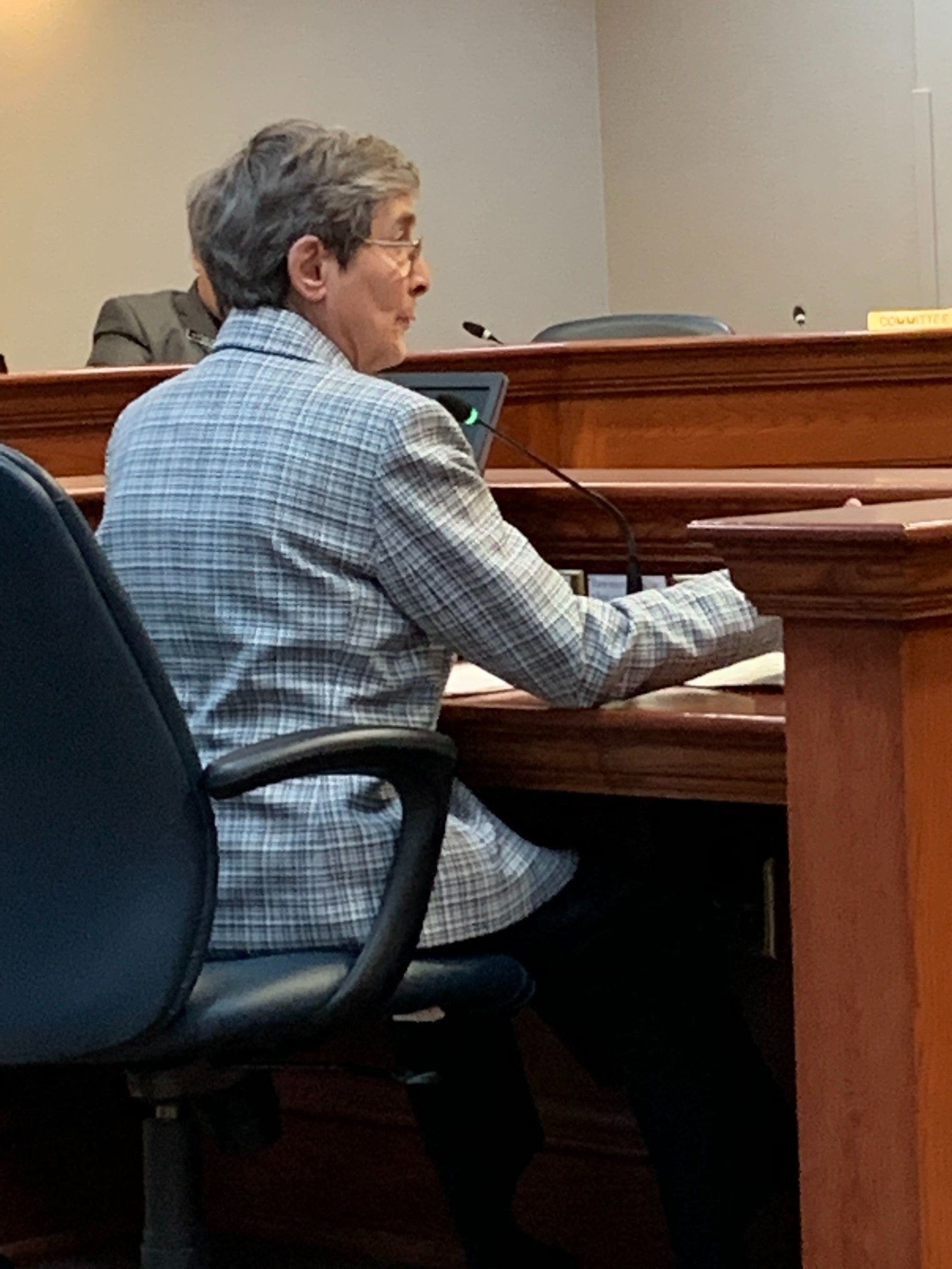 Sister Lynn Marie Welbig testifies in Pierre while working as a lobbyist.